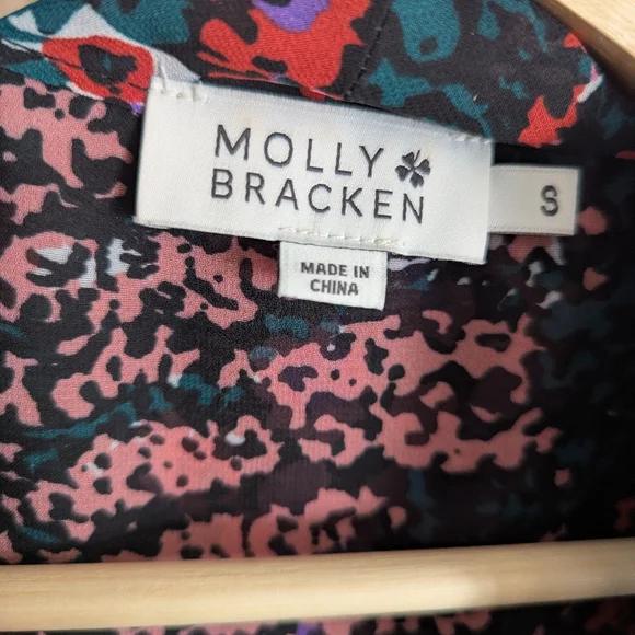 Molly Bracken Multicolor Floral Blouse with Bow - Picture 3 of 5
